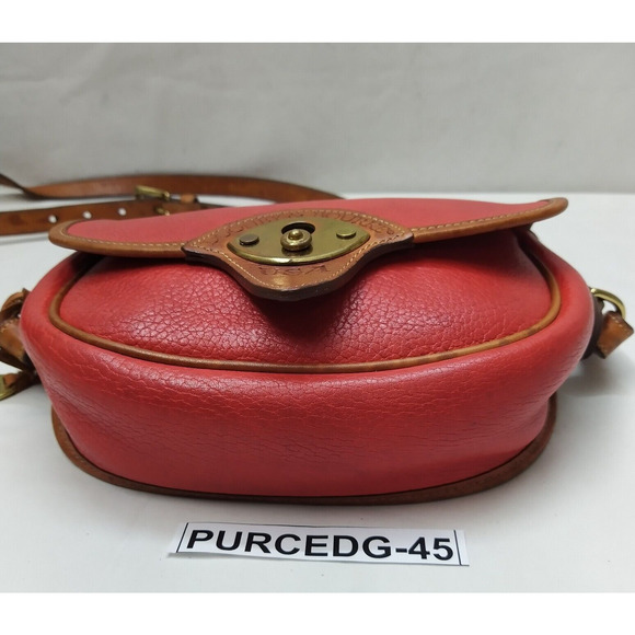 Dooney & Bourke All Weather Leather Red Flap Closure Crossbody Bag - Vintage - Picture 7 of 16